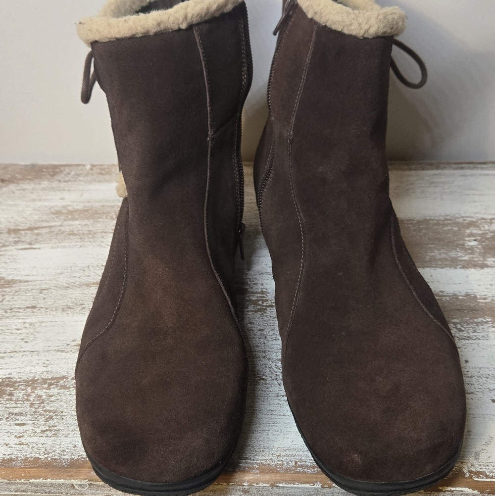 Clarks Angie Madi Women's Bendables Winter Boot Brown Suede Style # 35615 10M - Picture 4 of 10
